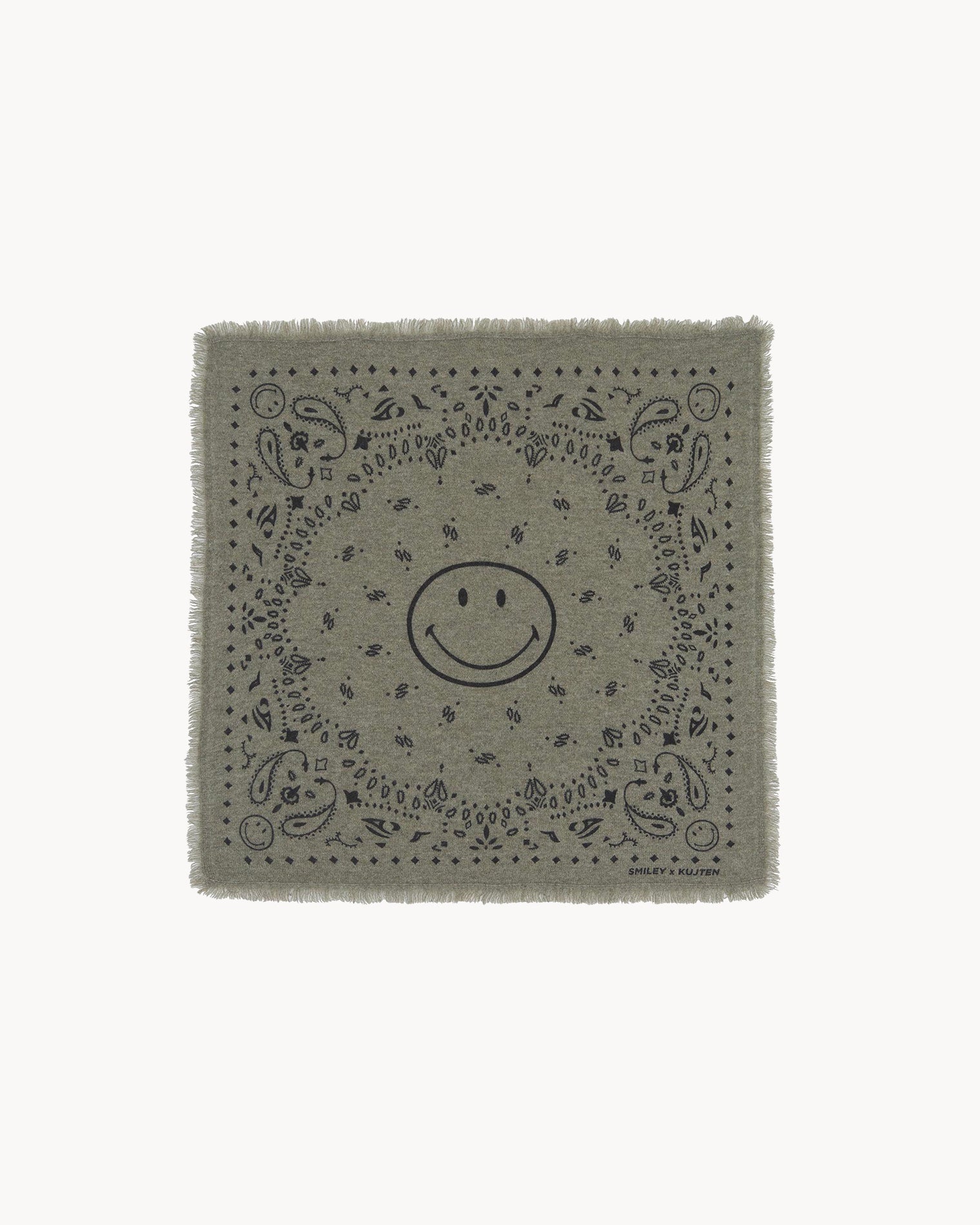 KUJTEN Small Bandana Hachi Smiley Marl Khaki