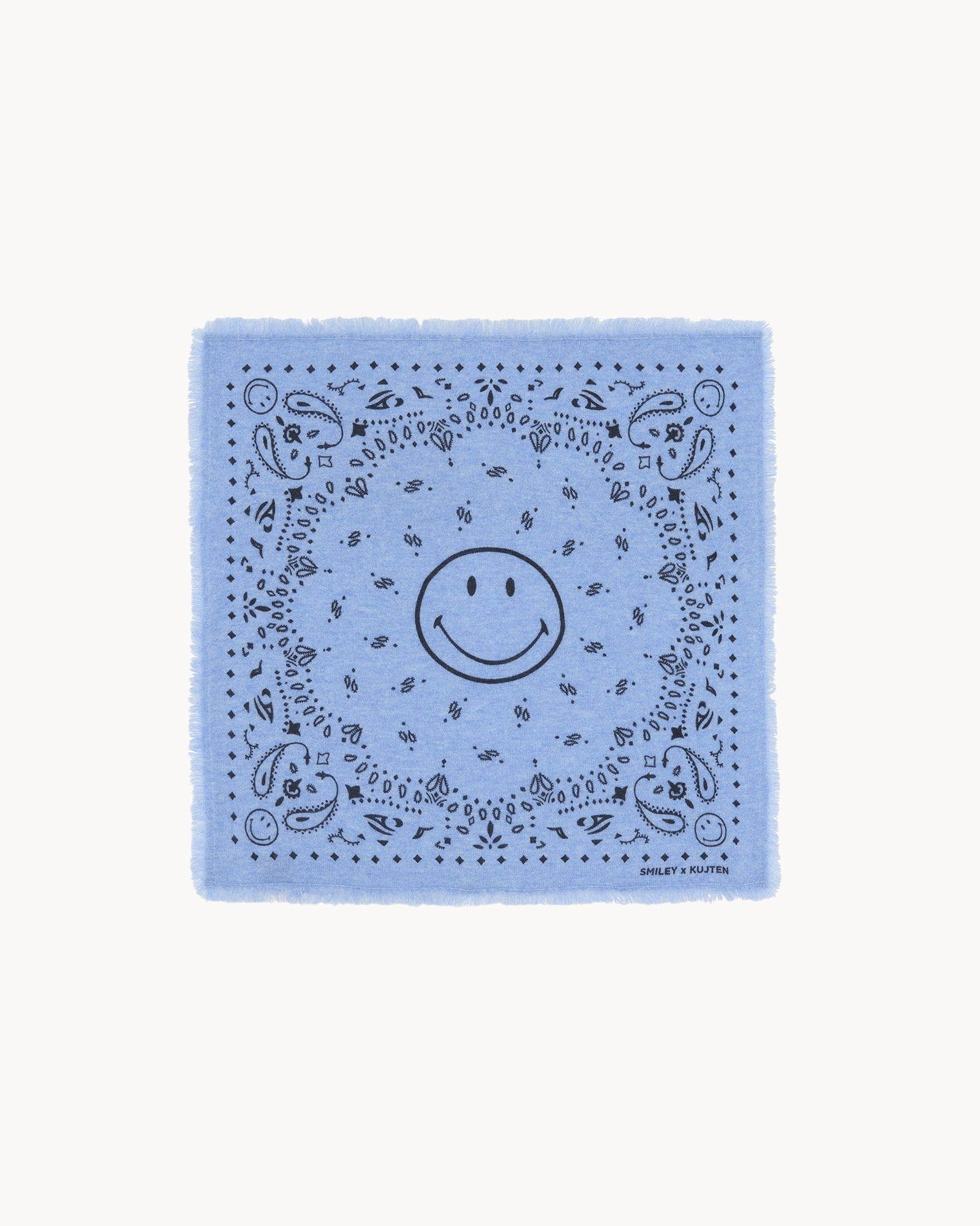 KUJTEN Small Bandana Hachi Smiley Blue Jeans