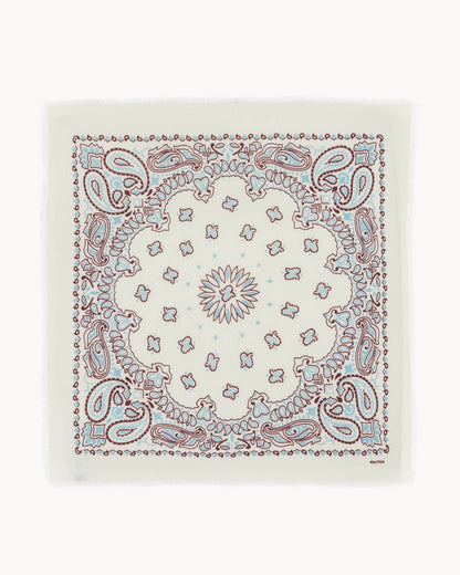 KUJTEN Large Bandana Hachiko Bico White Burgundy Sienna