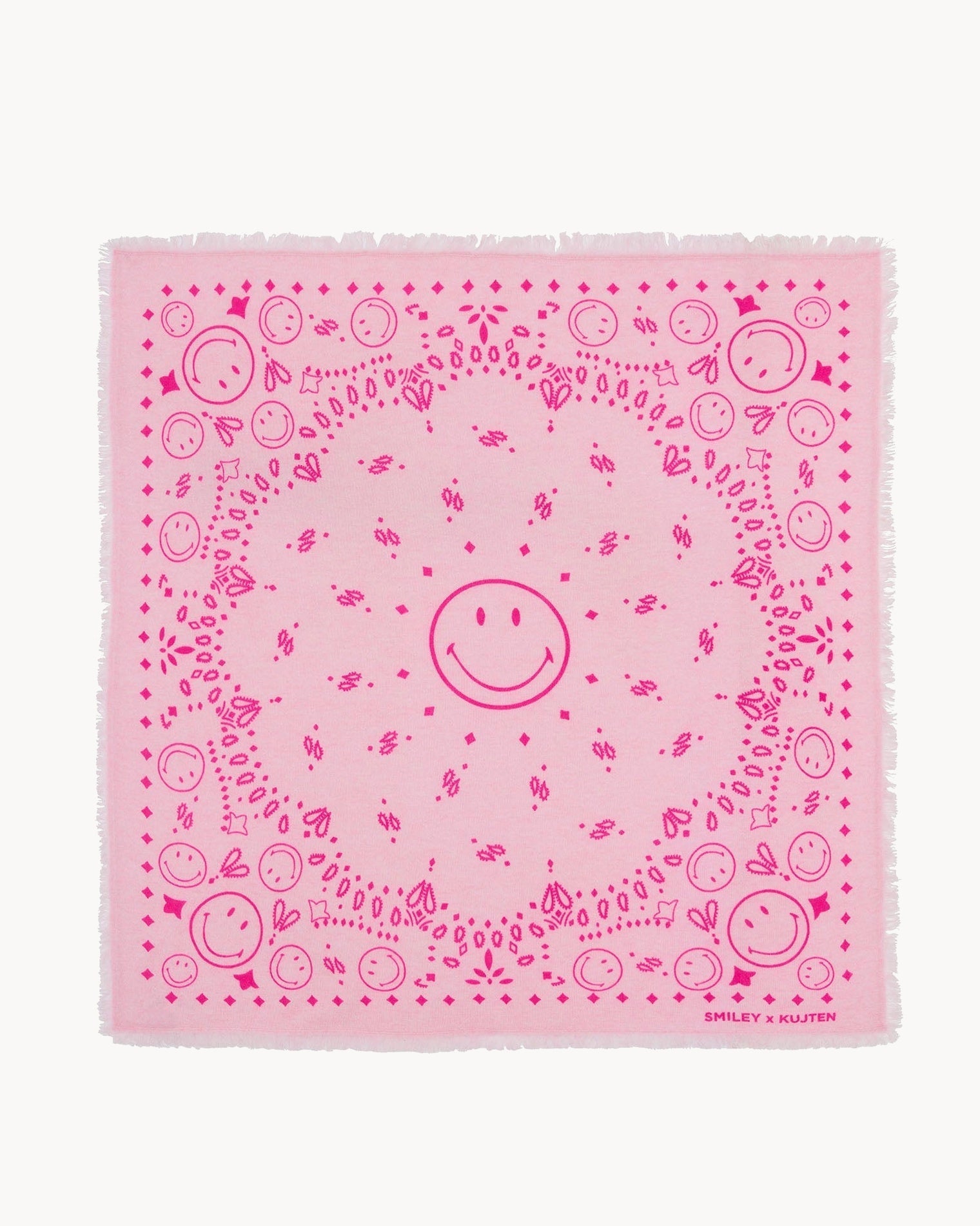 KUJTEN Large Bandana Hachiko Smiley Candy Pink