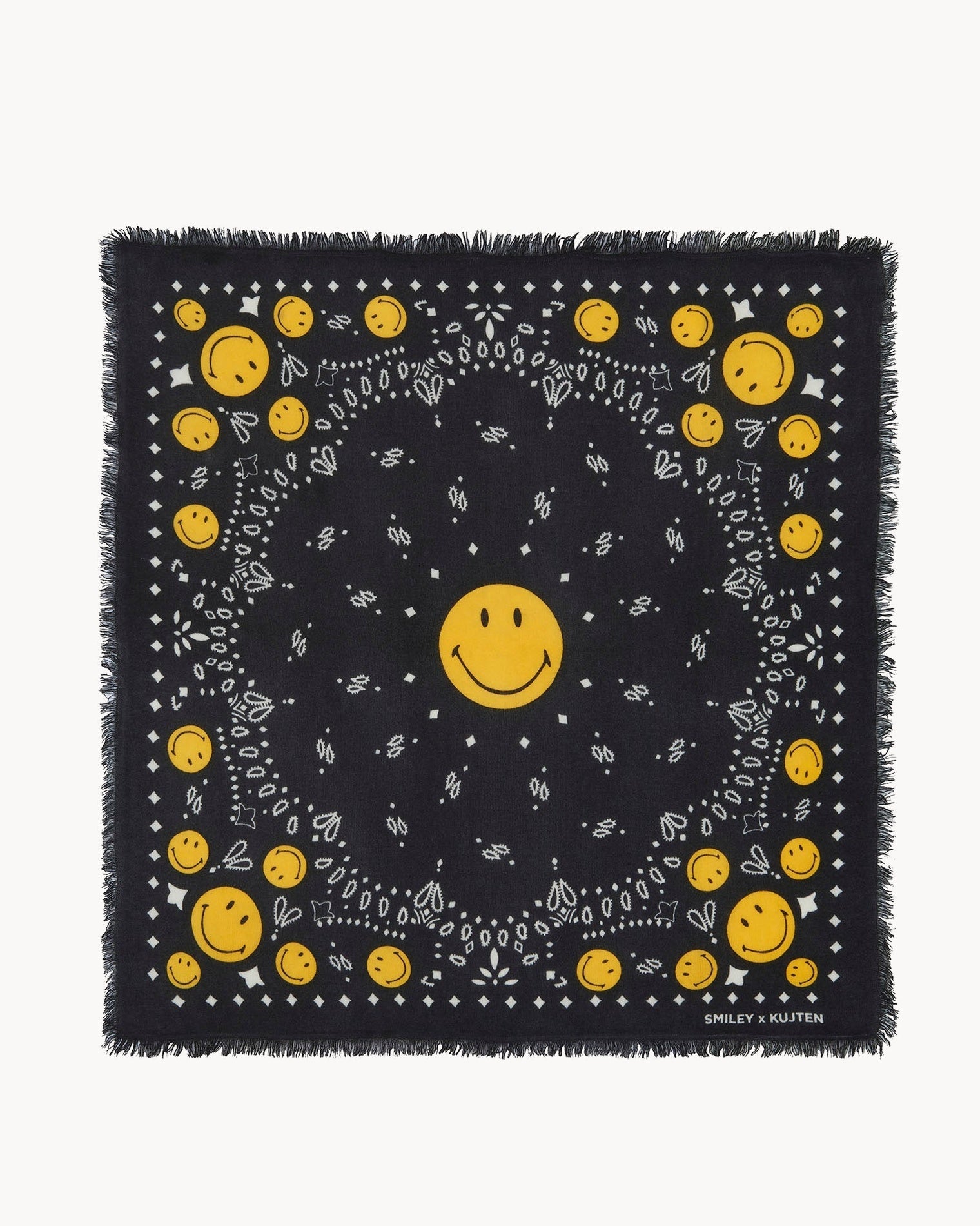 KUJTEN Large Bandana Hachiko Smiley Black