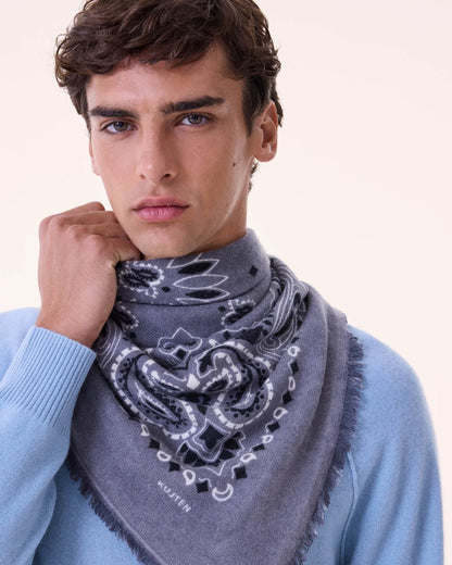 KUJTEN Large Bandana Hachiko Bico Flannel Gray