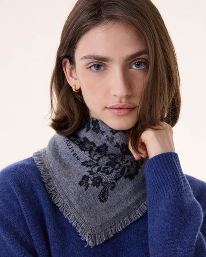 KUJTEN Small Bandana Hachi Lace Flannel Gray