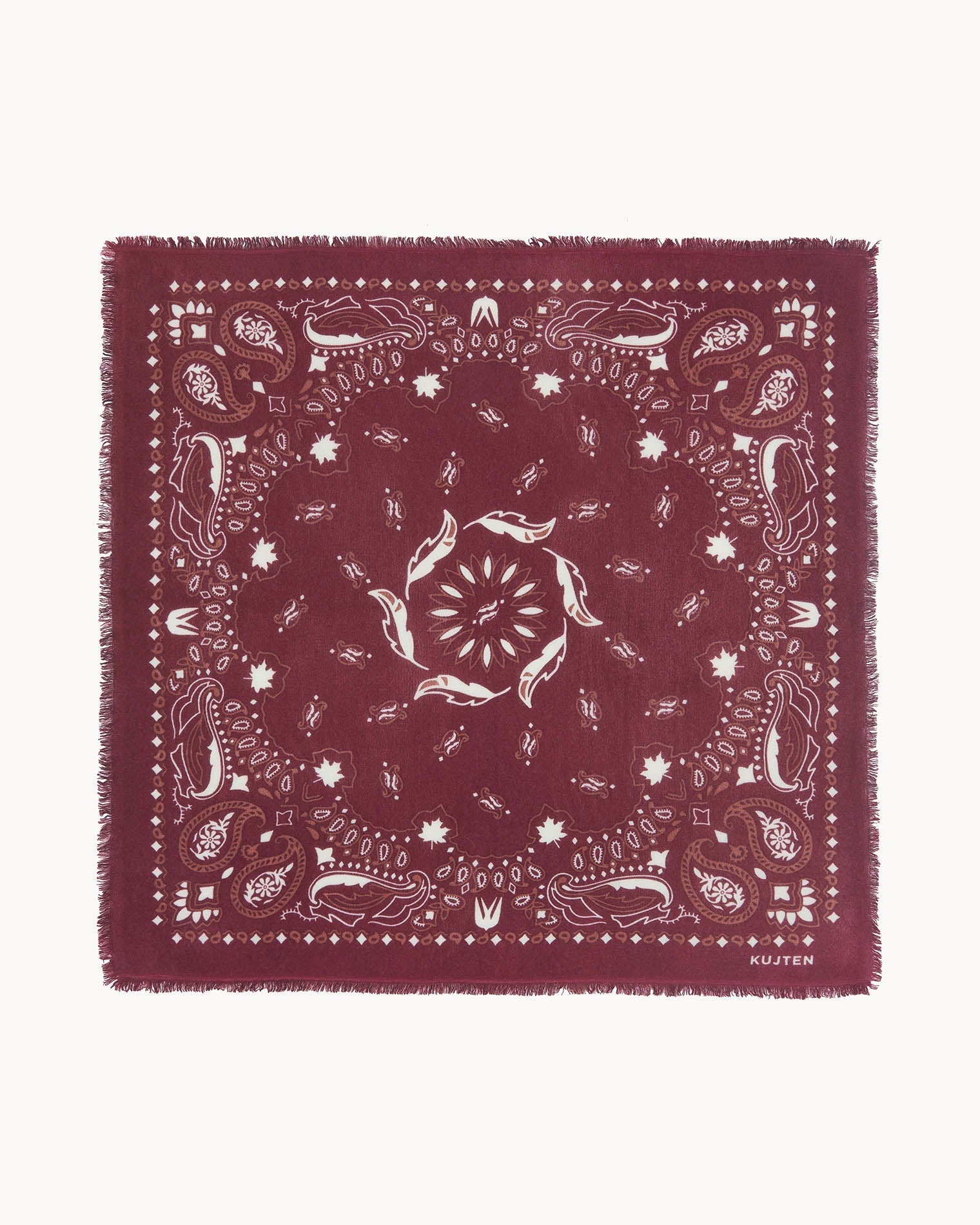 KUJTEN Large Bandana Hachiko Feather Bico Burgundy