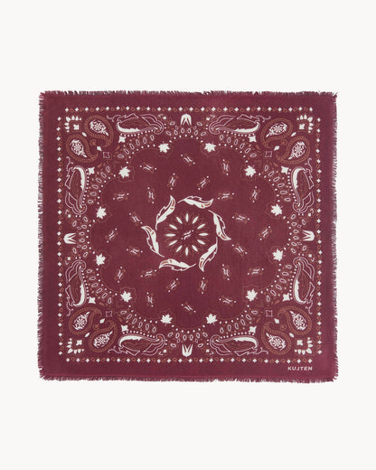 KUJTEN Large Bandana Hachiko Feather Bico Burgundy