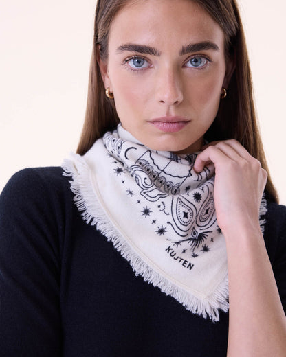KUJTEN Small Bandana Hachi Astro White - Bandana