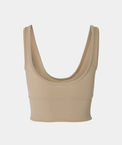 VEHLA CROPPED TANK - TAUPE - Crop Athlete