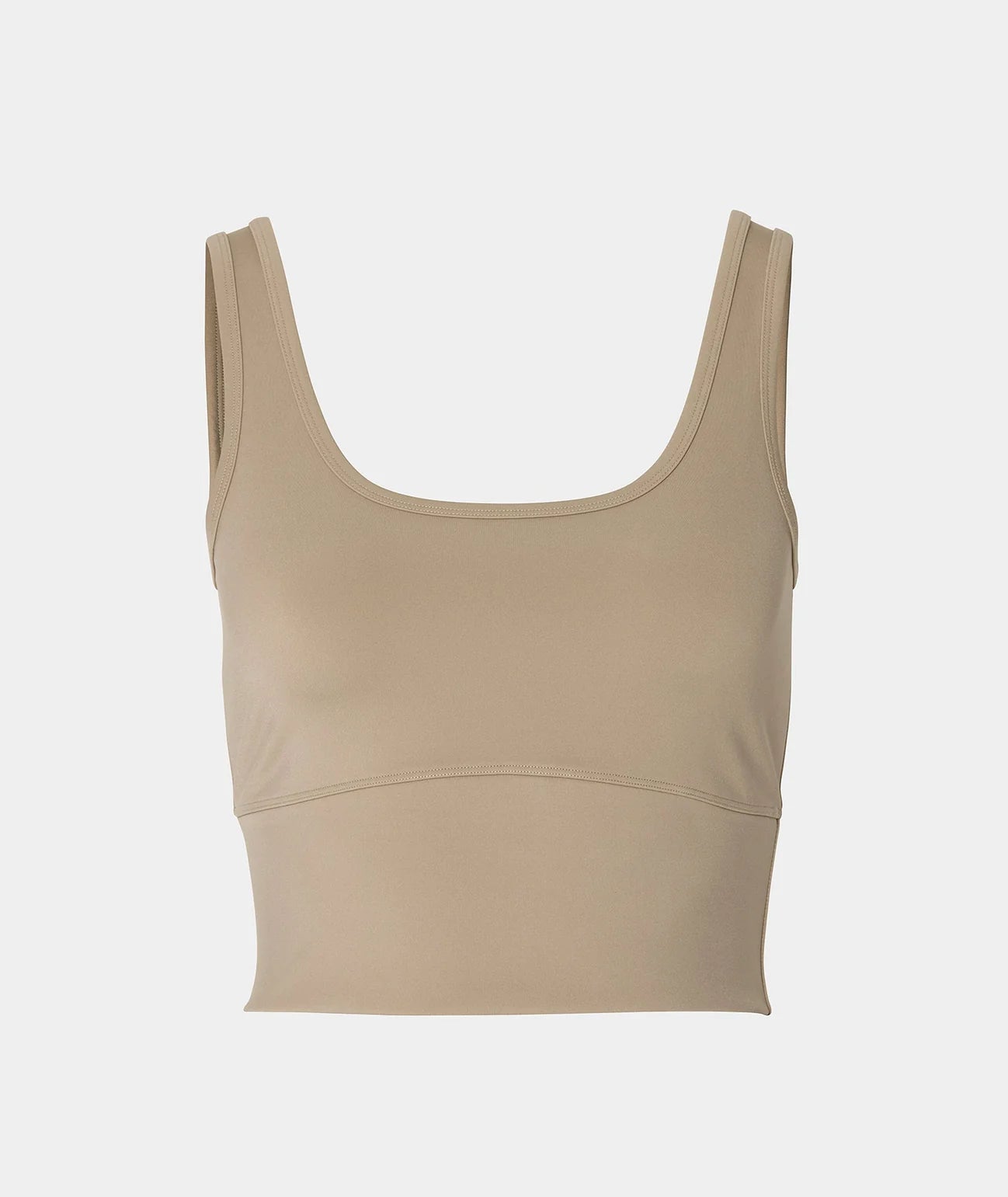 VEHLA CROPPED TANK - TAUPE - Crop Athlete