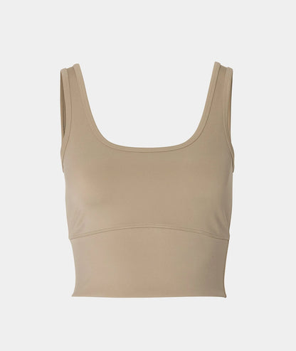 VEHLA CROPPED TANK - TAUPE - Crop Athlete