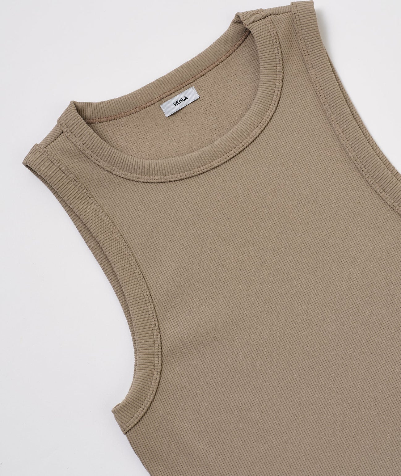 VEHLA RIBBED TANK - TAUPE - Ribbed Athlete