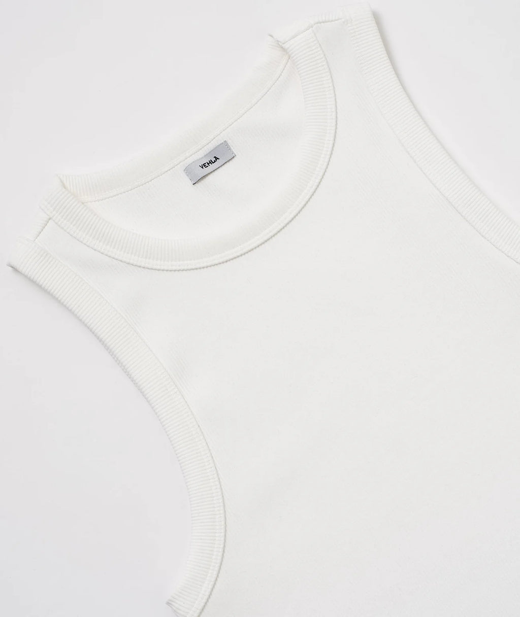 VEHLA RIBBED TANK - SNOW - Ribbed Athlete